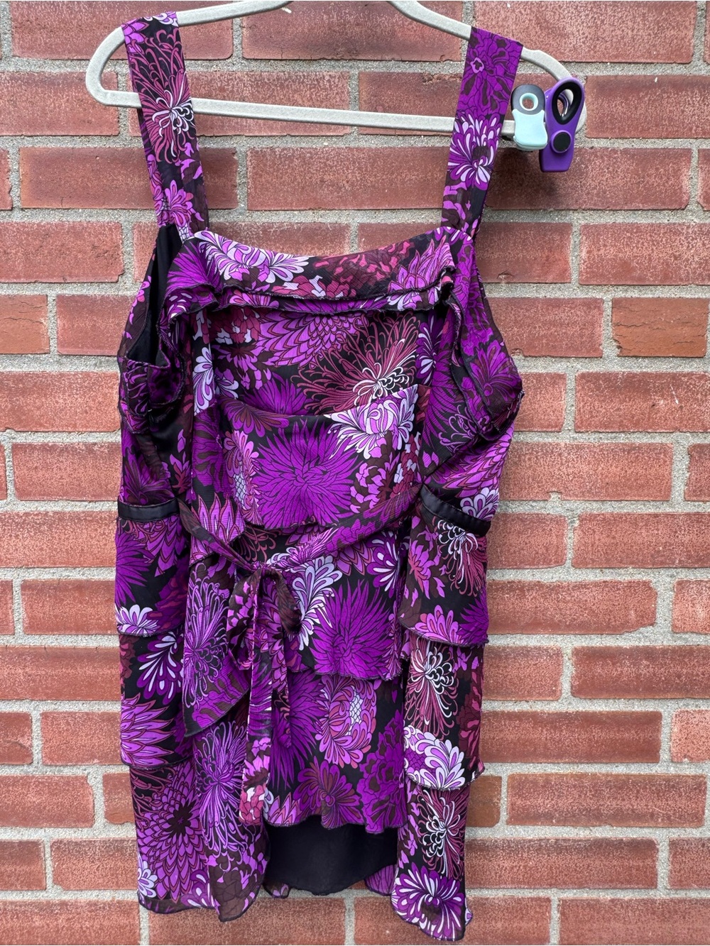 Separates by New York City Design co Women Sz 20 Purple Floral Tiered Tank